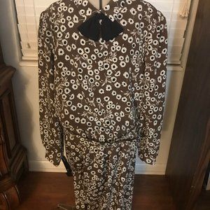 Vintage Puritan Collar Dress Midi 80's Breli Originals sz 18
